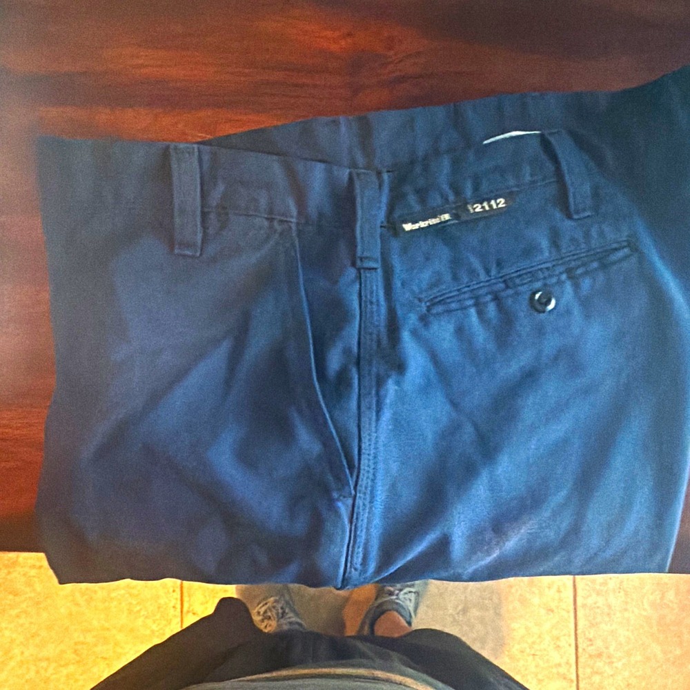 WorkriteFR Men's Nomex Canvas Work Pants Blue 38R Construction MPN 2112